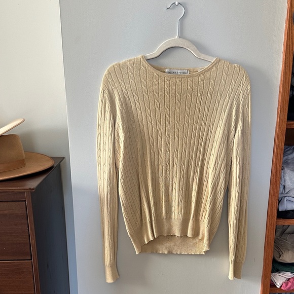Valerie Stevens Cream Cable Knit Sweater - Picture 1 of 4